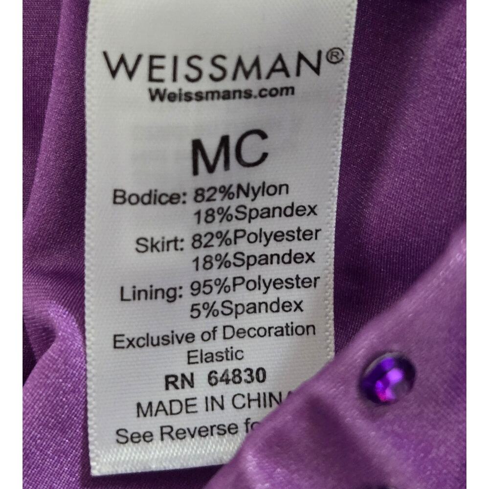 Weissman Blank Space Dance Costume Set Youth Medium Purple Ombre Sequins - Picture 5 of 7